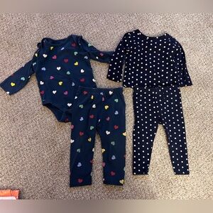 Gap girls bundle lot of 2 matching outfit sets 12-18 months